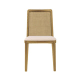 Cane Polyester Upholstered Armless Dining Chair (Set Of 2)