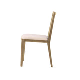 Cane Dining Chair Cream Linen & Wood Frame 2PC Set Armless Dining Chairs LOOMLAN By LH Imports