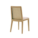 Cane Polyester Upholstered Armless Dining Chair (Set Of 2)