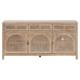 Cane Media Sideboard Smoke Gray Oak Wood and Cane Sideboards LOOMLAN By Essentials For Living