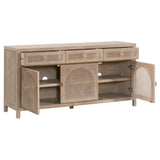 Cane Media Sideboard Smoke Gray Oak Wood and Cane Sideboards LOOMLAN By Essentials For Living