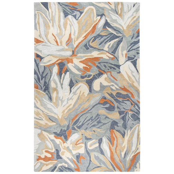 Cang Floral Blue Large Area Rugs For Living Room Area Rugs LOOMLAN By LOOMLAN