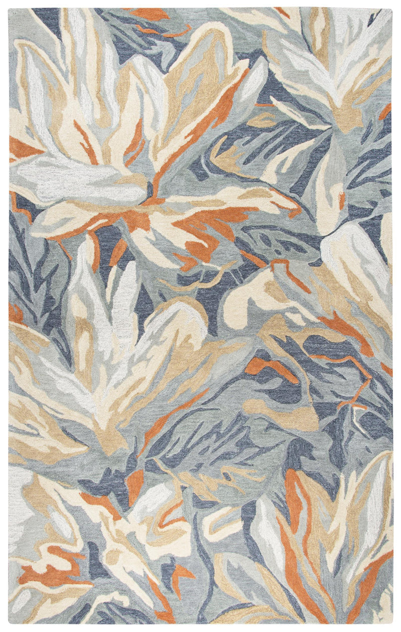 Cang Floral Blue Large Area Rugs For Living Room Area Rugs LOOMLAN By LOOMLAN