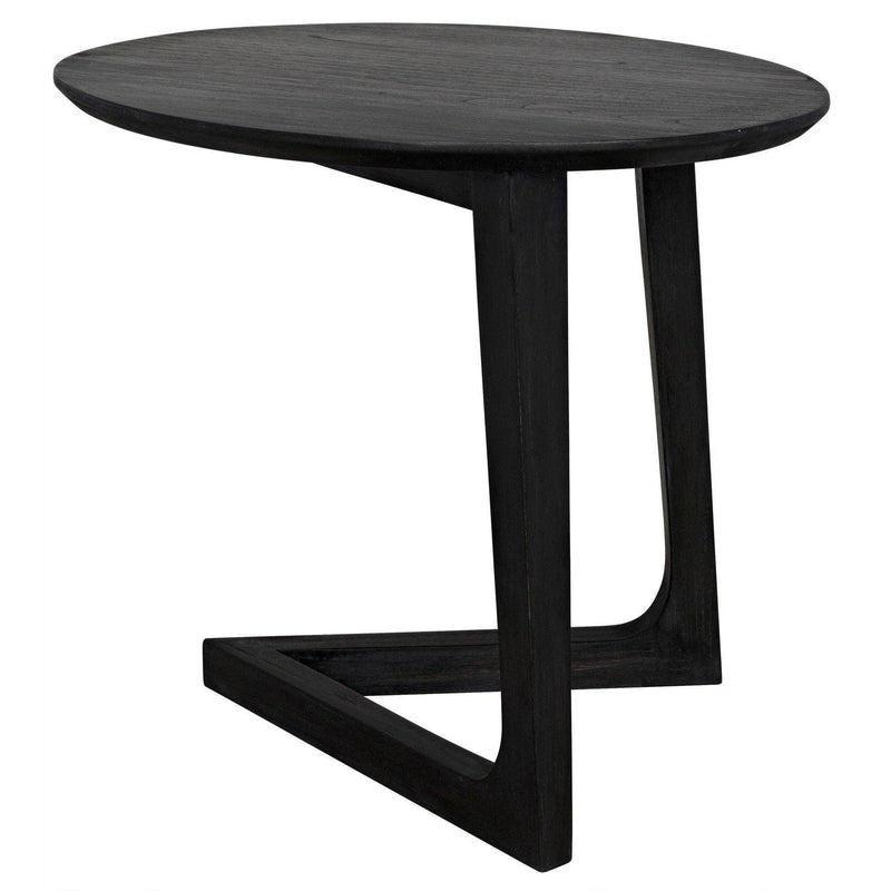 Cantilever Wood Black Oval Side Table Side Tables LOOMLAN By Noir