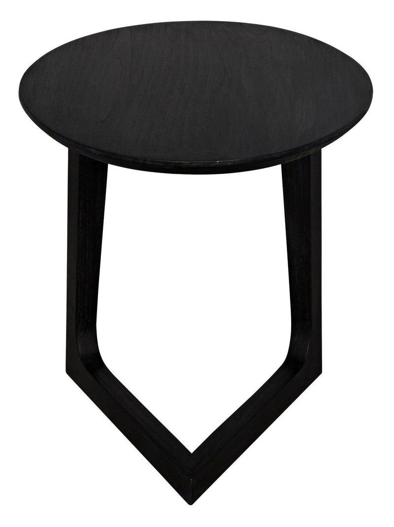 Cantilever Wood Black Oval Side Table Side Tables LOOMLAN By Noir