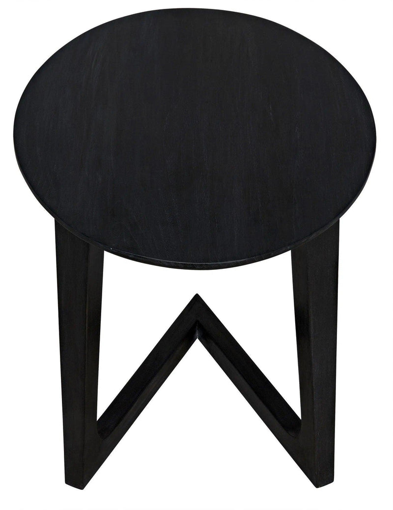 Cantilever Wood Black Oval Side Table Side Tables LOOMLAN By Noir