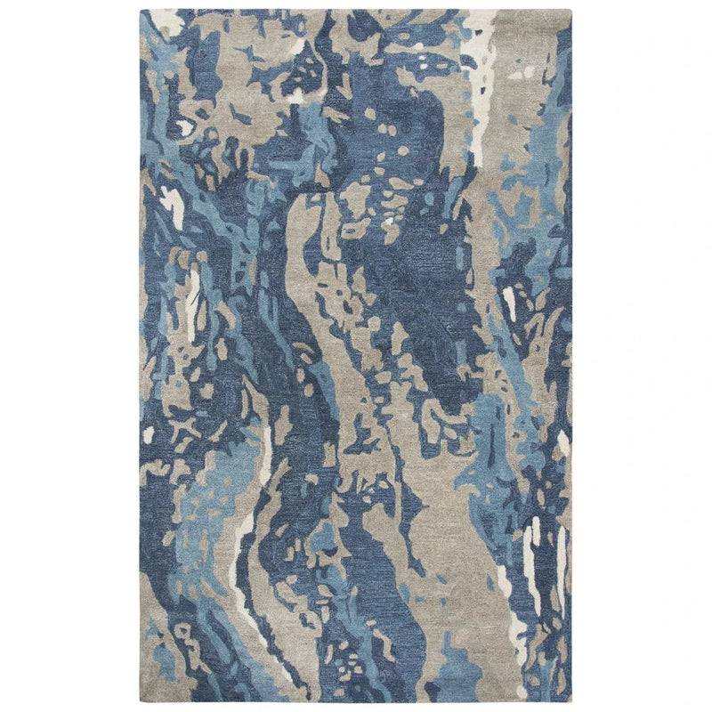 Canu Abstract Blue Large Area Rugs For Living Room Area Rugs LOOMLAN By LOOMLAN