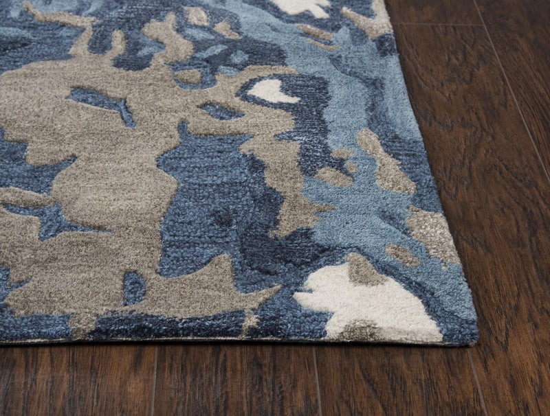 Canu Abstract Blue Large Area Rugs For Living Room Area Rugs LOOMLAN By LOOMLAN