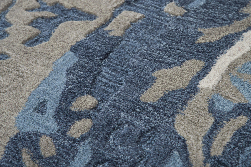 Canu Abstract Blue Large Area Rugs For Living Room Area Rugs LOOMLAN By LOOMLAN