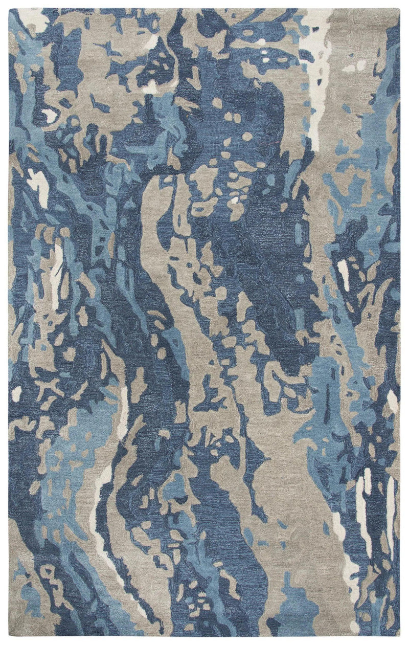 Canu Abstract Blue Large Area Rugs For Living Room Area Rugs LOOMLAN By LOOMLAN