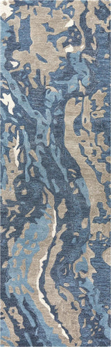 Canu Abstract Blue Large Area Rugs For Living Room Area Rugs LOOMLAN By LOOMLAN