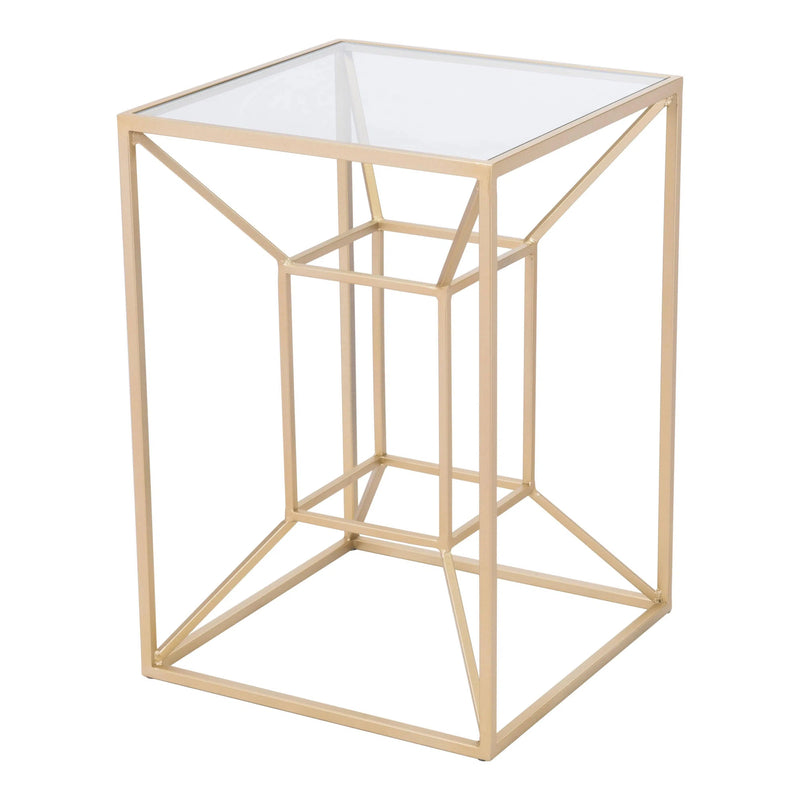 Canyon Side Table Gold Side Tables LOOMLAN By Zuo Modern