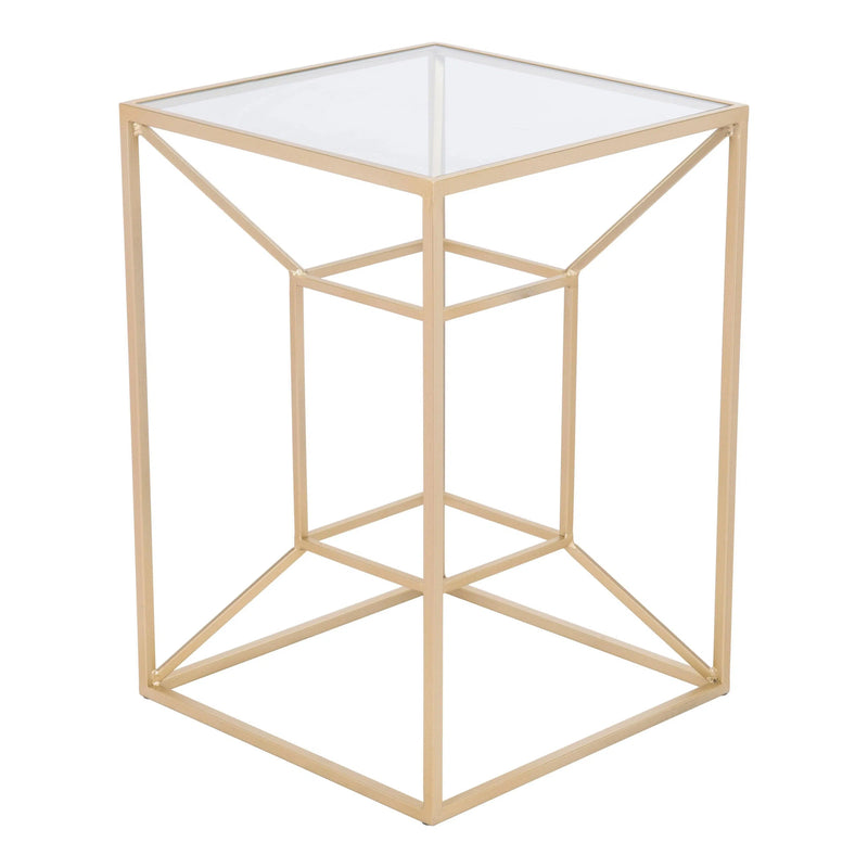 Canyon Side Table Gold Side Tables LOOMLAN By Zuo Modern