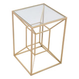 Canyon Side Table Gold Side Tables LOOMLAN By Zuo Modern