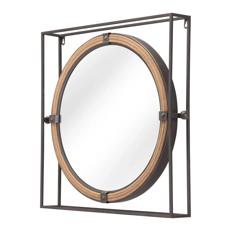 Capell Mirror Gray in Steel Frame Wall Mirrors LOOMLAN By Zuo Modern