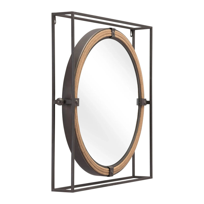 Capell Mirror Gray in Steel Frame Wall Mirrors LOOMLAN By Zuo Modern