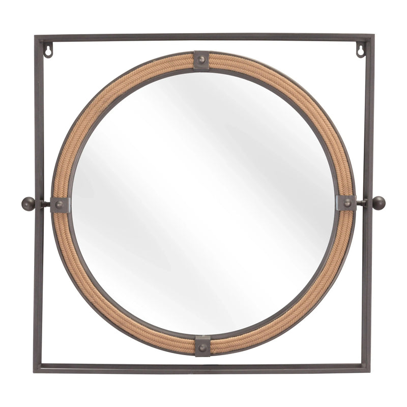 Capell Mirror Gray in Steel Frame Wall Mirrors LOOMLAN By Zuo Modern