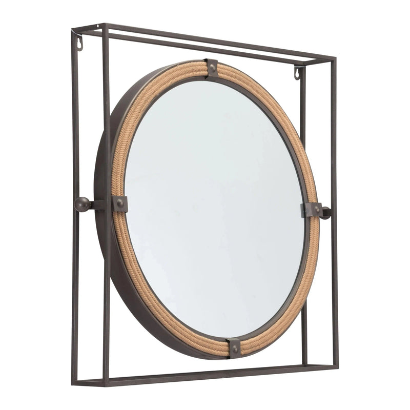 Capell Mirror Gray in Steel Frame Wall Mirrors LOOMLAN By Zuo Modern