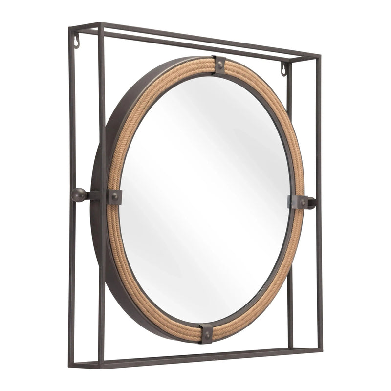 Capell Mirror Gray in Steel Frame Wall Mirrors LOOMLAN By Zuo Modern