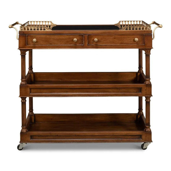 Capital Serving Cart Fruitwood Finish Side Tables LOOMLAN By Sarreid