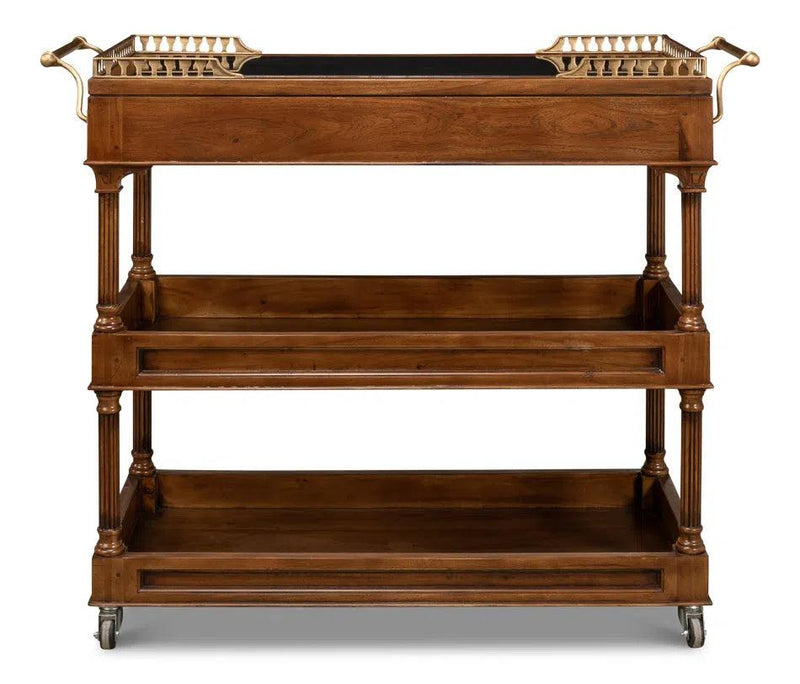 Capital Serving Cart Fruitwood Finish Side Tables LOOMLAN By Sarreid