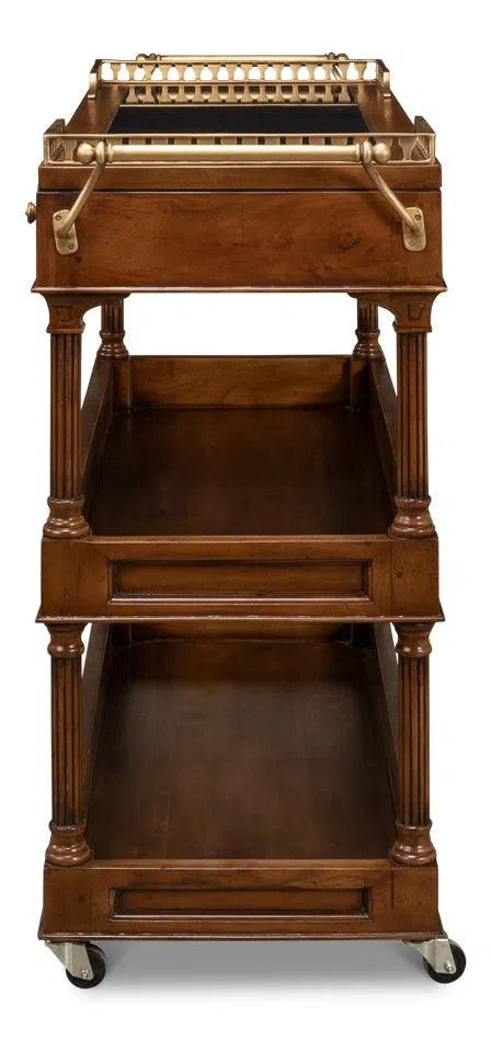 Capital Serving Cart Fruitwood Finish Side Tables LOOMLAN By Sarreid