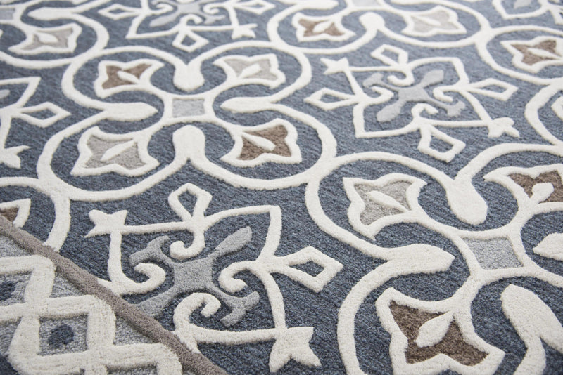 Cara Medallion Gray Large Area Rugs For Living Room Area Rugs LOOMLAN By LOOMLAN