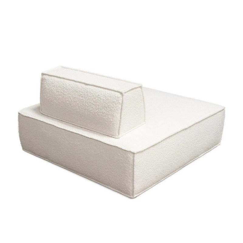 Cara Square Modular Lounger in Ivory Boucle Fabric Modular Components LOOMLAN By Diamond Sofa