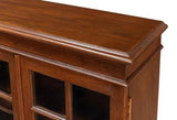 Carmel-By-The-Sea Walnut Bookcase With Glass Doors Sideboards LOOMLAN By Sarreid