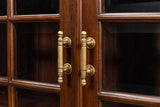 Carmel-By-The-Sea Walnut Bookcase With Glass Doors Sideboards LOOMLAN By Sarreid