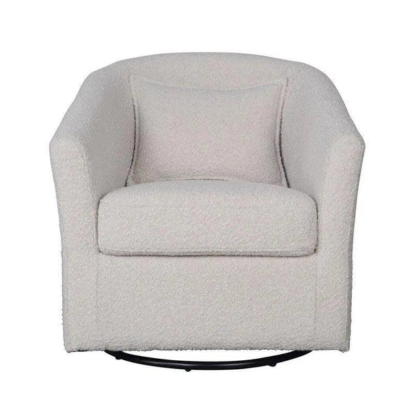 Carmen Swivel Glider - Boucle Cream Club Chairs LOOMLAN By LH Imports