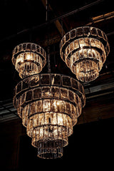 Carnegie Metal and Glass Large Chandelier Chandeliers LOOMLAN By Noir