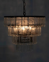 Carnegie Metal and Glass Medium Chandelier Chandeliers LOOMLAN By Noir