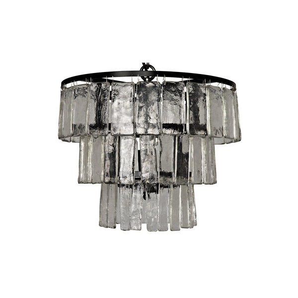 Carnegie Metal and Glass Small Chandelier Chandeliers LOOMLAN By Noir