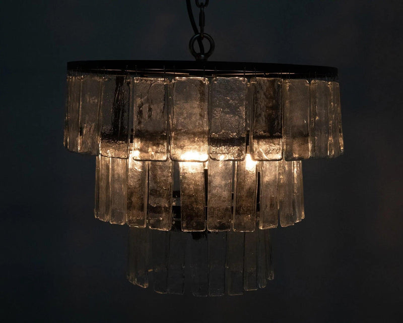 Carnegie Metal and Glass Small Chandelier Chandeliers LOOMLAN By Noir