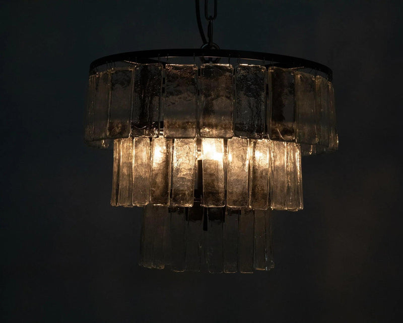 Carnegie Metal and Glass Small Chandelier Chandeliers LOOMLAN By Noir