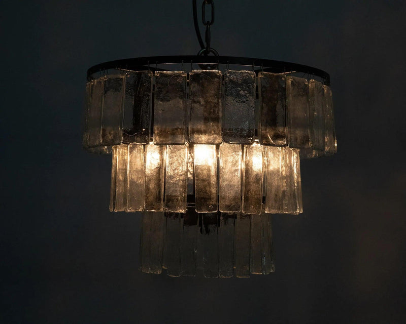 Carnegie Metal and Glass Small Chandelier Chandeliers LOOMLAN By Noir