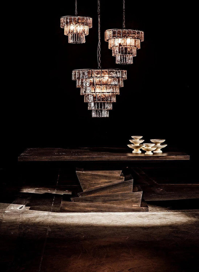 Carnegie Metal and Glass Small Chandelier Chandeliers LOOMLAN By Noir