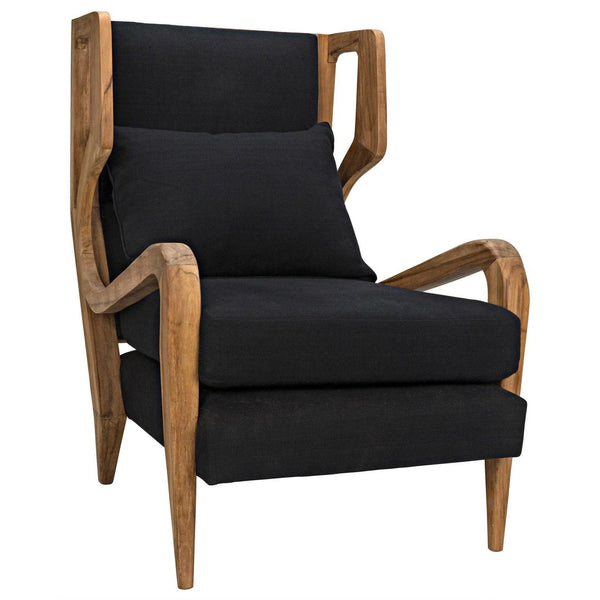 Carol Natural Teak Wood Armless Chair Club Chairs LOOMLAN By Noir