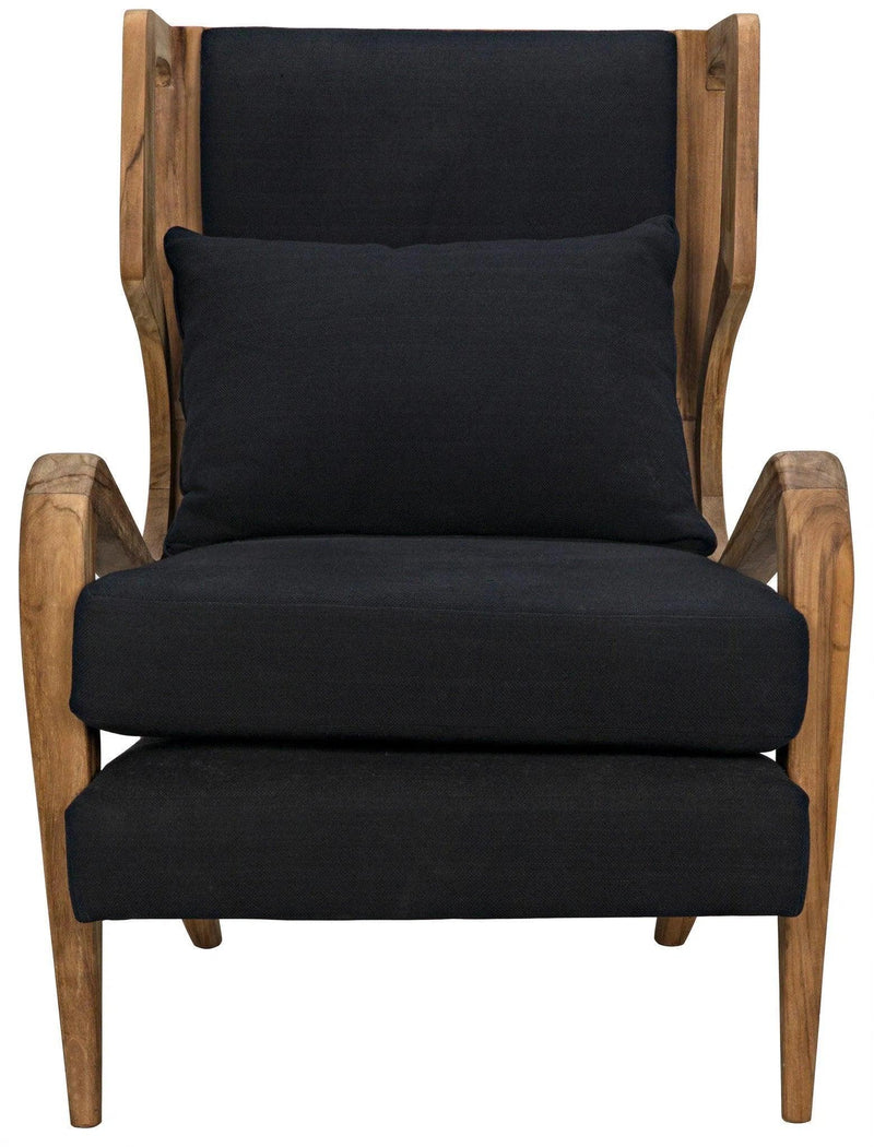 Carol Natural Teak Wood Armless Chair Club Chairs LOOMLAN By Noir