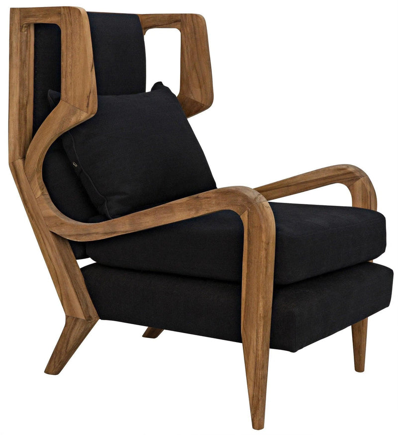 Carol Natural Teak Wood Armless Chair Club Chairs LOOMLAN By Noir