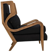 Carol Natural Teak Wood Armless Chair Club Chairs LOOMLAN By Noir