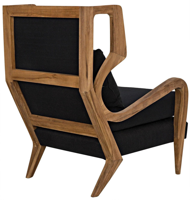 Carol Natural Teak Wood Armless Chair Club Chairs LOOMLAN By Noir