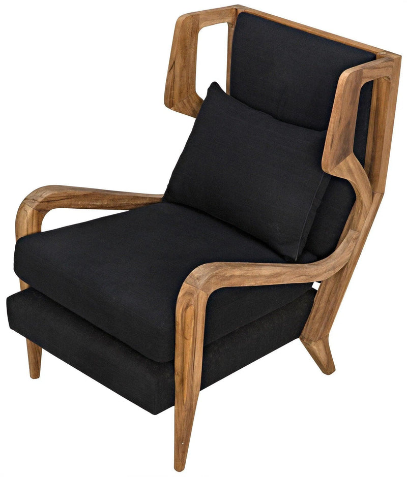 Carol Natural Teak Wood Armless Chair Club Chairs LOOMLAN By Noir