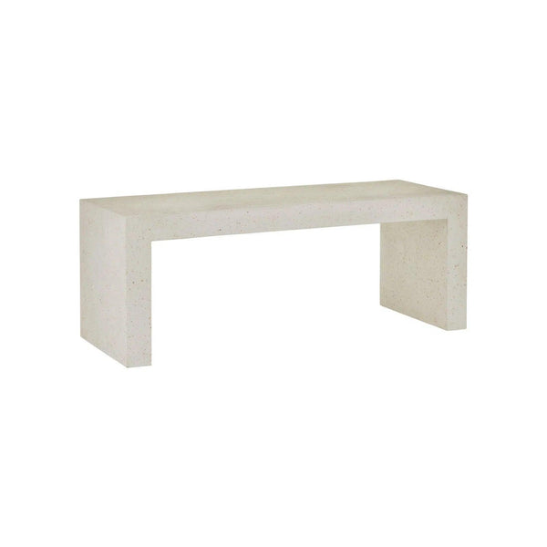 Carson Concrete and Stone Ivory Bench Outdoor Benches LOOMLAN By Currey & Co