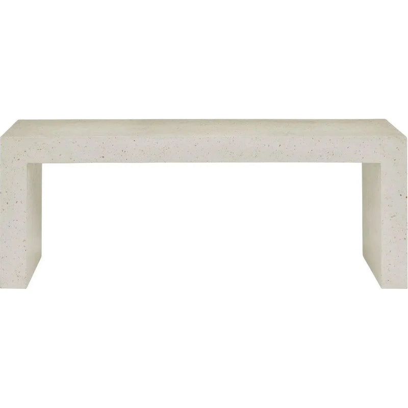 Carson Concrete and Stone Ivory Bench Outdoor Benches LOOMLAN By Currey & Co