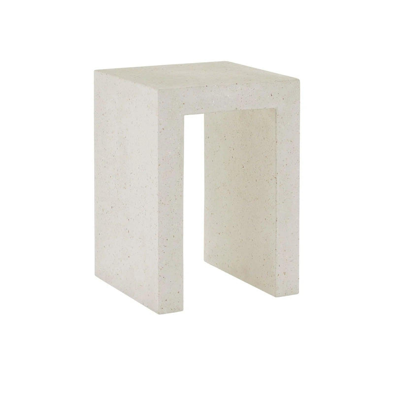 Carson Concrete and Stone Ivory Square Accent Table Side Tables LOOMLAN By Currey & Co