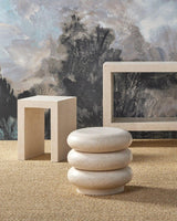 Carson Concrete and Stone Ivory Square Accent Table Side Tables LOOMLAN By Currey & Co