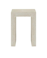 Carson Concrete and Stone Ivory Square Accent Table Side Tables LOOMLAN By Currey & Co