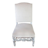 Carved Distressed White Dining Chair Bianca, Tan Velvet Dining Chairs LOOMLAN By Peninsula Home